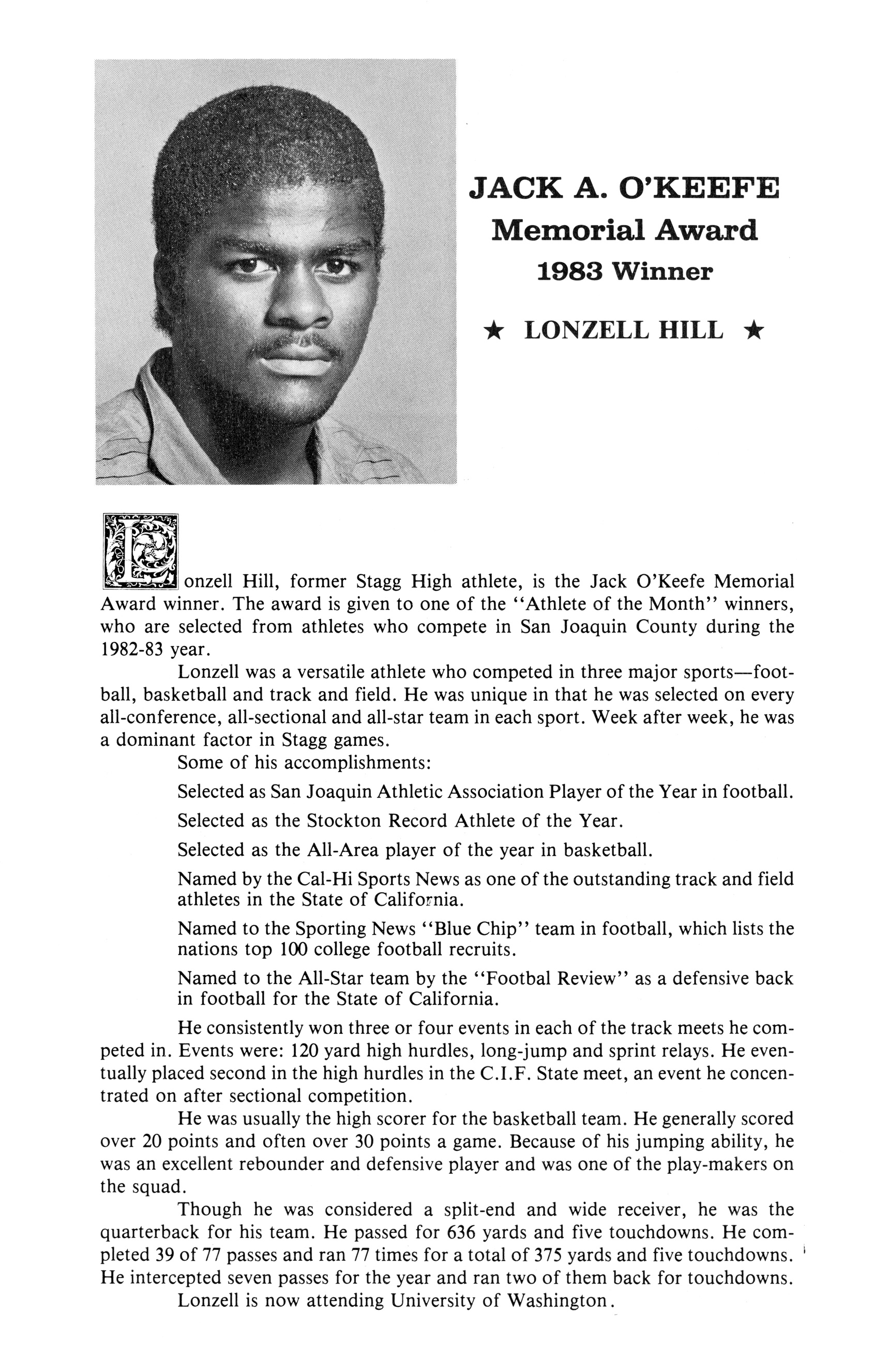 Stockton Athletic » Lonzell Hill