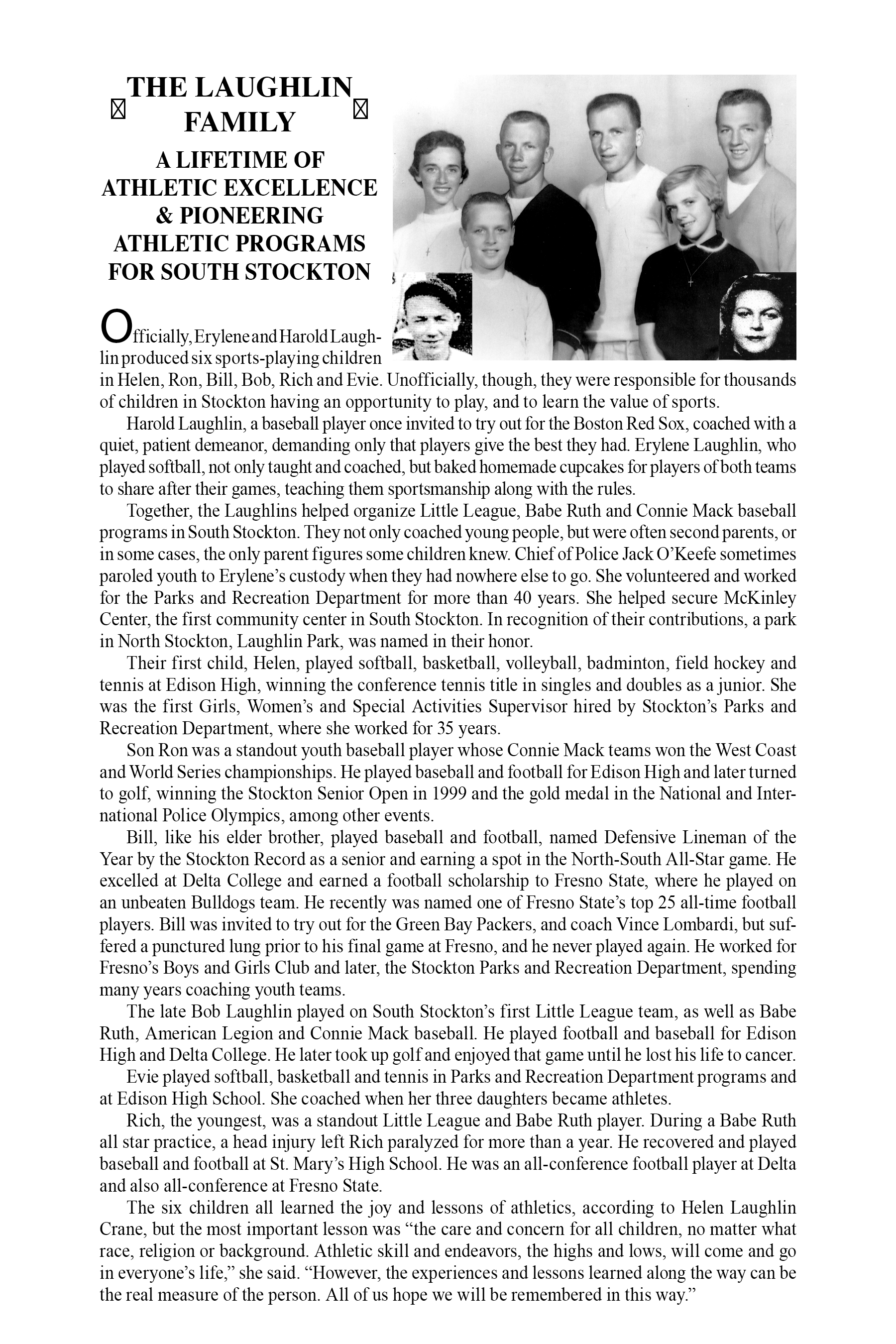 Stockton Athletic » The Laughlin Family