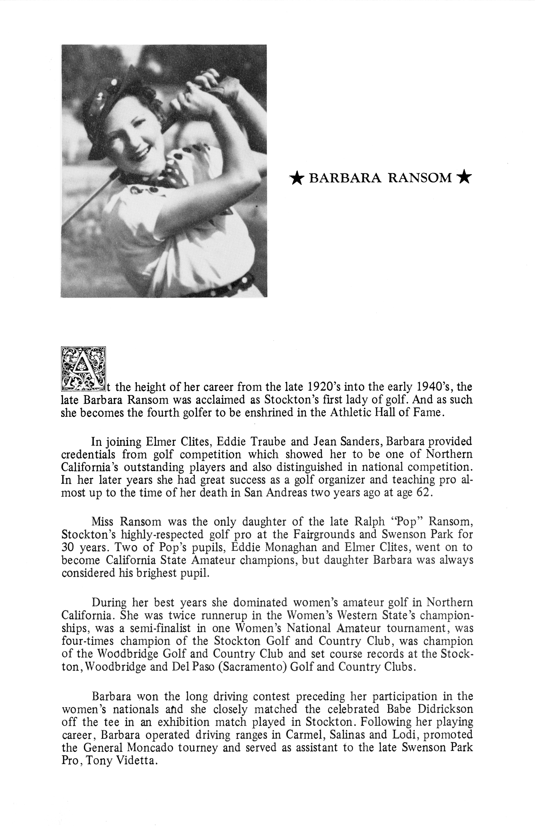 Barbara Ransom - Stockton Athletic