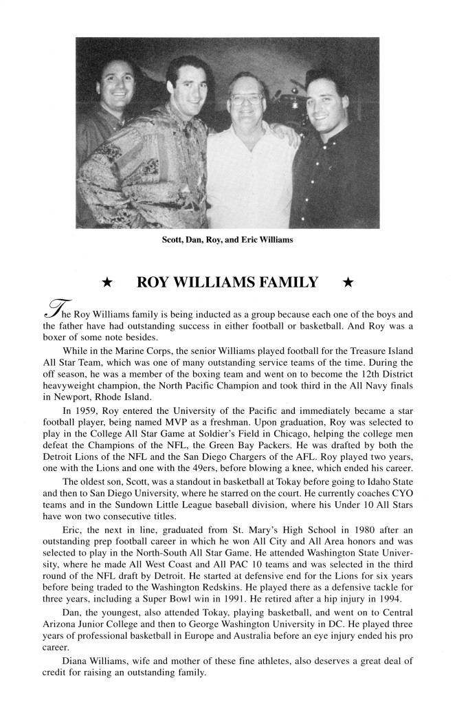 Roy Williams Family – Stockton Athletic